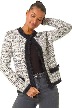 Roman Womens Textured Pattern Pocket Detail Cardigan - - Size 14 UK