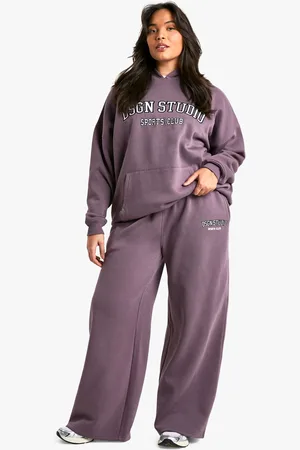 Boohoo Womens Plus Dsgn Studio Sports Applique Straight Leg Jogger - Cotton - Size 18 UK