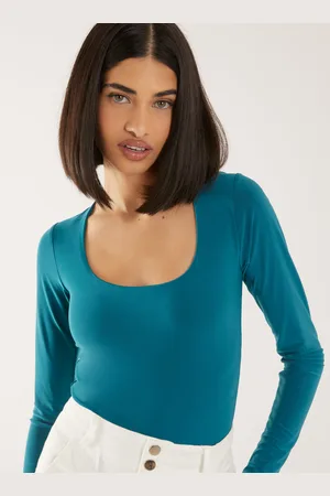 Pink Vanilla Womens Long Sleeve Square Neck Bodysuit - - Size 6 UK