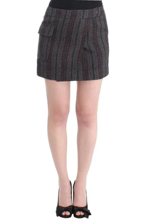 Costume National WoMens Gray wool mini skirt - material_wool1 - Size IT 40 (Womens)
