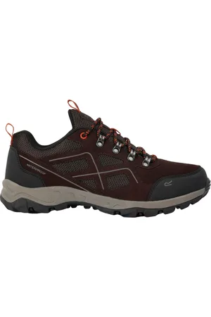 Regatta Mens Vendeavour Suede Low Trainers (Peat/Blaze Orange) - - Size UK 6.5