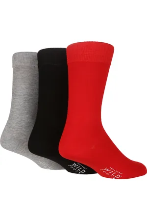 Wild Feet Wild Feet - 3 Pack Mens Breathable Plain Coloured Bamboo Socks - Viscose - Size UK 7-11