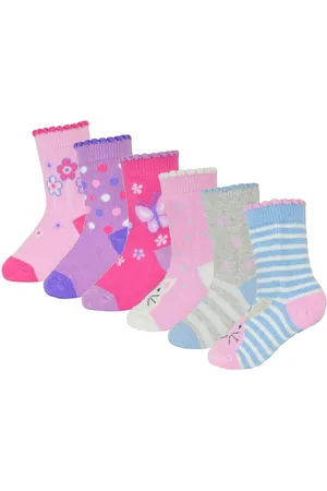 Sock Snob 6 Pair Baby Girls Butterfly Design