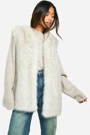 Boohoo Womens Vintage Look Faux Fur Gilet - - Size 12 UK