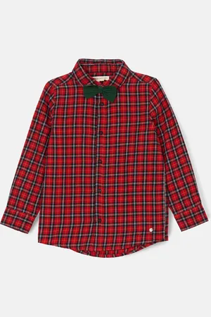 Angel & Rocket Baby Joeseph Check Shirt With Bow Tie - Size 18-24M