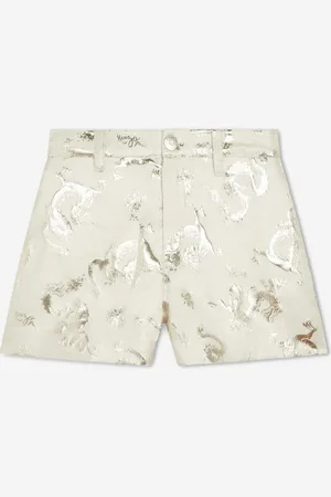 Kenzo Girls Mettallic Dragon Print Shorts in - Size 8Y