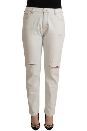 Pinko WoMens Cotton Distressed Mid Waist Skinny Denim Jeans material_cotton - Size 28 (Waist)