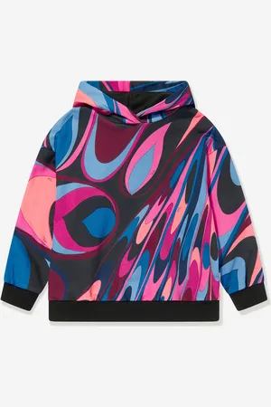 Emilio Pucci Girls Onde Print Hoodie in - Size 6Y