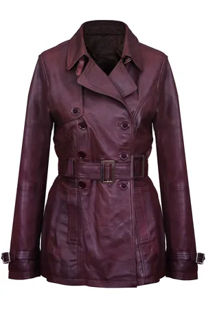 Infinity Womens Mid Length Trench Coat -Oakham - Lamb Leather - Size 12 UK