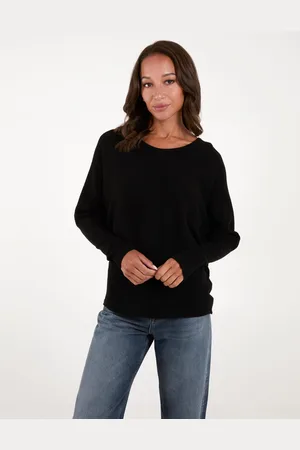 Blue Vanilla Womens V Neck Ribbed Jumper - - One Size