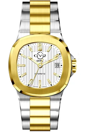 GV2 by Gevril Automatic Mens Potente White Dial Two Tone Gold Bracelet Watch - - One Size