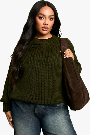 Boohoo Womens Plus Oversized Crew Neck Jumper - - Size 18 UK