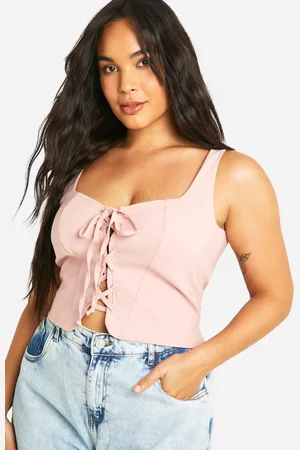 Boohoo Womens Plus Lace Up Sleeveless Corset Top - - Size 26 UK