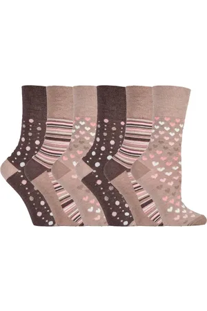 Gentle Grip Womens Sock Shop - 6 Pairs Ladies Non Elastic Bamboo Socks - SOLRM34 - Nylon - Size UK 4-8
