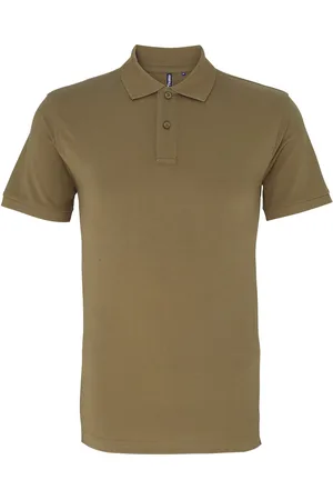 Asquith Mens Plain Short Sleeve Polo Shirt Cotton - Size Large
