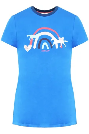 Ariat Childrens Unisex Rainbow Wishes Kids T-Shirt Spandex - Size 2XL