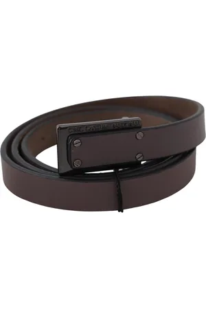 Costume National WoMens Leather Tactical Logo Buckle Dark - Size 100 cm