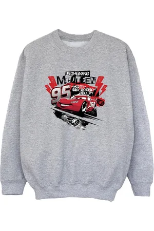 Disney Boys Cars Lightning McQueen Collage Sweatshirt (Sports Grey) - - Size 3-4Y