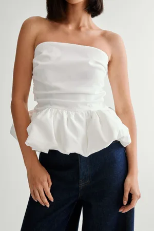 NASTY GAL Womens Tailored Puffball Hem Top - - Size 8 UK