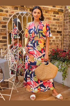 Chi Chi London Womens Cut-Out Floral Maxi Dress in - Size 8 UK