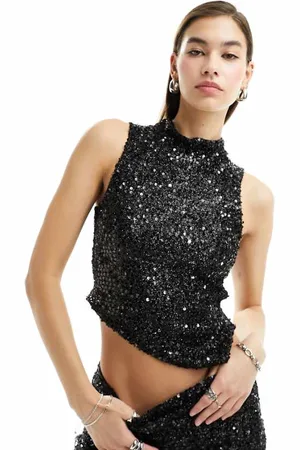 Reclaimed Womens backless sequin top co-ord in - Size 12 UK