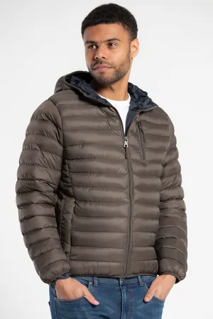 Tokyo Laundry Mens Hooded Padded Funnel Neck Jacket - Nylon - Size Large
