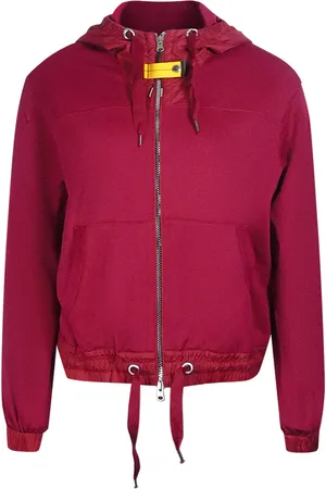 Parajumpers Womens Zip Burgundy Hoodie - Cotton - Size Small