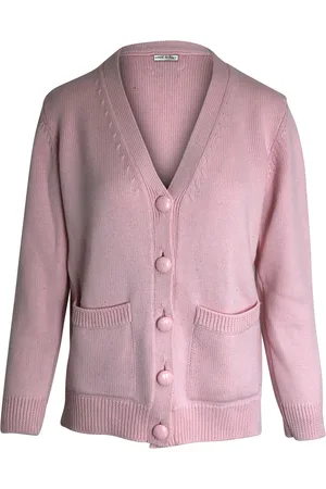 Ganni Pre-owned Womens Relaxed-Fit V-neck Cardigan In Pastel Merino Wool - Size Small