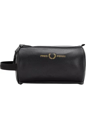 Fred Perry Mens Scoth Grain Textured PU Washbag Bag Leather - One Size