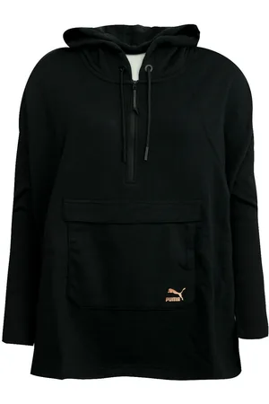 PUMA Evo Half Zip Womens Hooded Cape Pullover Hoodie Hoody 571661 01 A68E Textile - Size UK 8