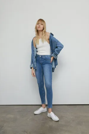 warehouse Womens 98s Denim Mid Rise Skinny Jean - Cotton - Size 10 Regular