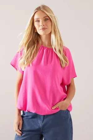 wallis Womens Petite Bubble Hem Short Sleeve Top - - Size 12 UK