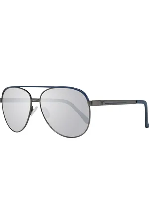 Guess Mens Gunmetal Aviator Sunglasses with Mirrored Lenses - - One Size