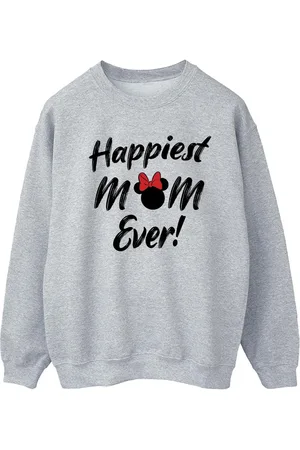Disney Womens/Ladies Minnie Mouse Happiest Mom Ever Sweatshirt (Sports Grey) - - Size X-Large