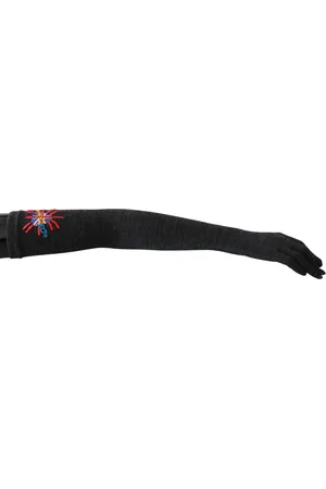 Dolce & Gabbana Womens Embroidered Virgin Wool Gloves - - One Size