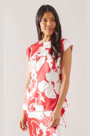 wallis Womens Floral Printed Satin Top - - Size 20 UK