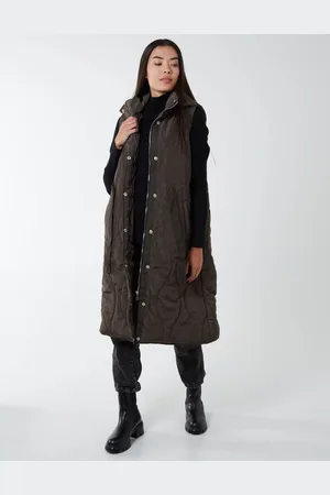 Blue Vanilla Womens Long Quilted Gilet - - Size Medium