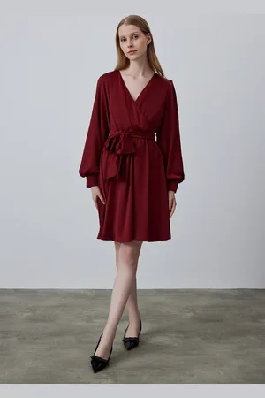 Gusto Womens Satin Wrap Dress - - Size Medium