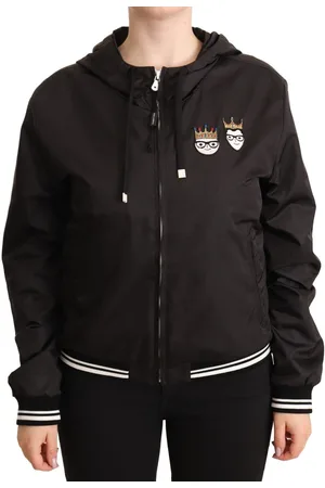 Dolce & Gabbana Womens Bomber Jacket with Elastic Cuffs and Deep Hood - Size IT 46 (Women