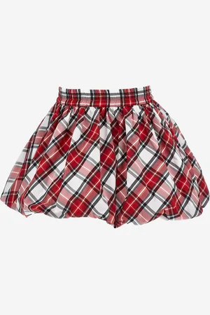MONNALISA Girls Tartan Taffeta Balloon Skirt in - Size 24M