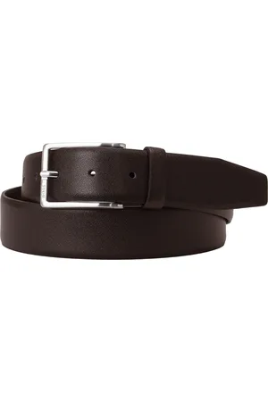 HUGO BOSS Mens Black Erman-l_sz35 Leather Belt Dark - Size 40 (Waist)
