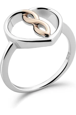 ORPHELIA WoMens 925 Sterling Silver Ring - Silver/Rose ZR-7475 - - Size N