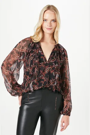 Oasis Womens Chiffon Ruffle Blouse - - Size 6 UK