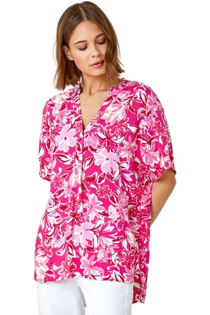 Roman Womens Floral Print Pleat Front Overshirt - - Size 10 UK