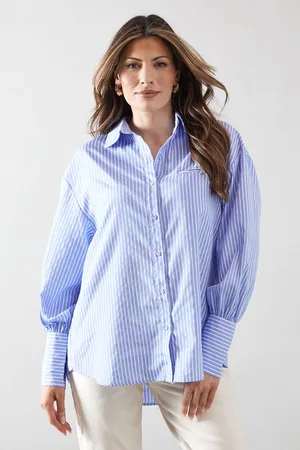 wallis Womens Stripe Relaxed Collared Shirt - - Size 18 UK