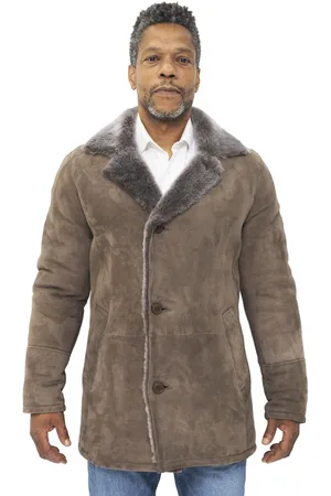 Infinity Mens Sheepskin Classic Car Coat-Avondale - - Size X-Large