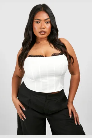 Boohoo Womens Plus Contrast Lace Corset Top - - Size 28 UK