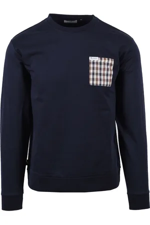 Aquascutum Mens Iconic Pocket Crew Neck Sweatshirt - Size X-Large
