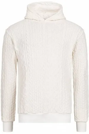 Criminal Damage Cable Knit Mens Off Hoodie Cotton - Size X-Small