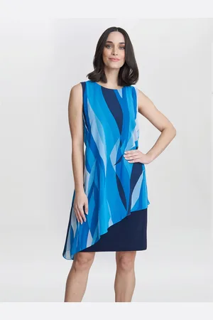 Gina Bacconi Womens Edie Short Printed Asymmetric Overlay Dress - - Size 20 UK